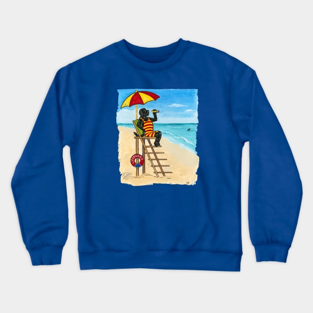 Newfoundland Lifeguard on Duty Crewneck Sweatshirt by Prairie Dog Print